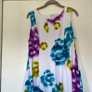 Calvin Klein Blue and Purple A-Line Midi Dress